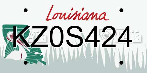 KZ0S424 Louisiana License Plate
