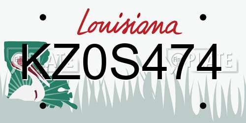 KZ0S474 Louisiana License Plate
