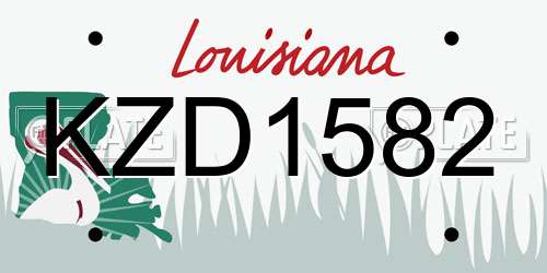 KZD1582 Louisiana License Plate