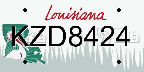KZD8424 Louisiana License Plate