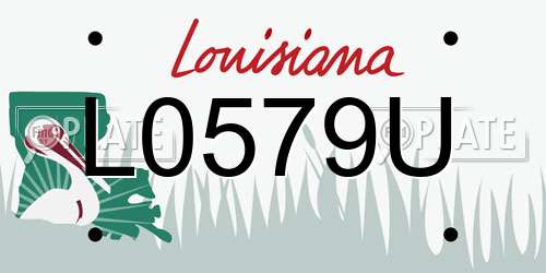 L0579U Louisiana License Plate