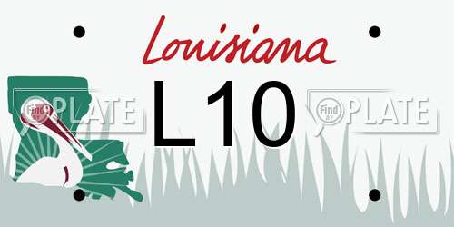 L10 Louisiana License Plate