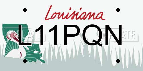 L11PQN Louisiana License Plate