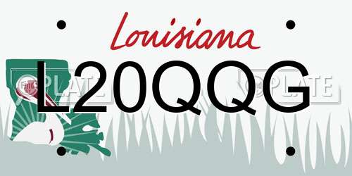 L20QQG Louisiana License Plate