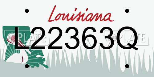 L22363Q Louisiana License Plate