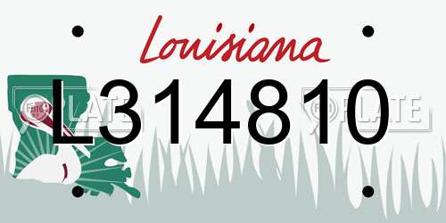 L314810 Louisiana License Plate