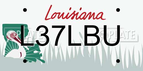 L37LBU Louisiana License Plate