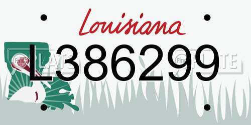 L386299 Louisiana License Plate