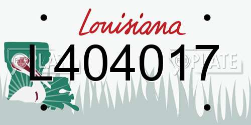 L404017 Louisiana License Plate