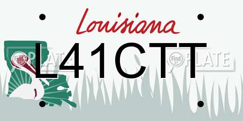 L41CTT Louisiana License Plate