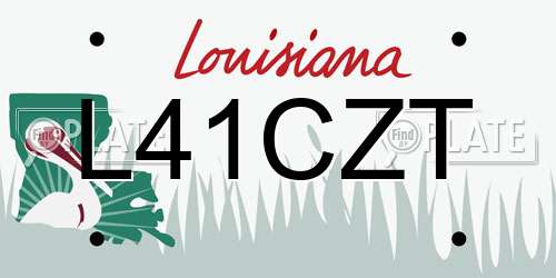 L41CZT Louisiana License Plate