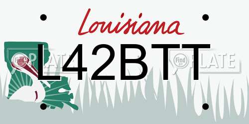L42BTT Louisiana License Plate