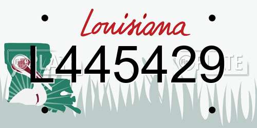 L445429 Louisiana License Plate