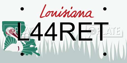 L44RET Louisiana License Plate