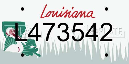 L473542 Louisiana License Plate