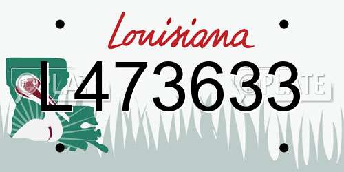 L473633 Louisiana License Plate