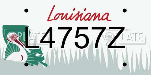 L4757Z Louisiana License Plate