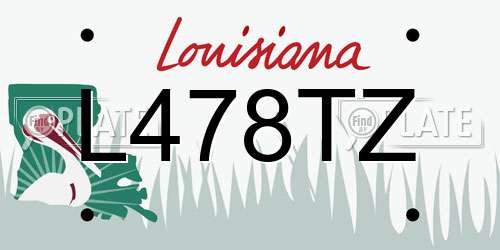 L478TZ Louisiana License Plate