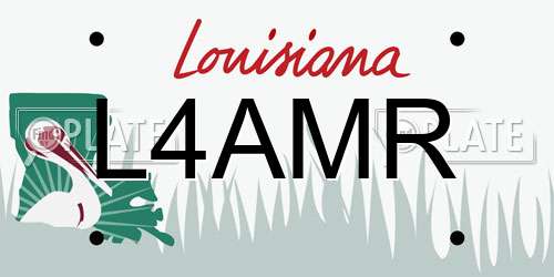 L4AMR Louisiana License Plate