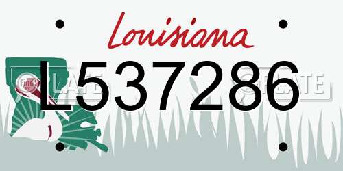 L537286 Louisiana License Plate