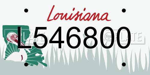 L546800 Louisiana License Plate