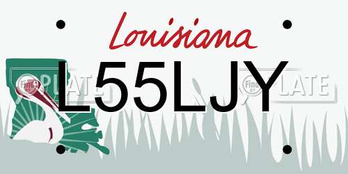L55LJY Louisiana License Plate