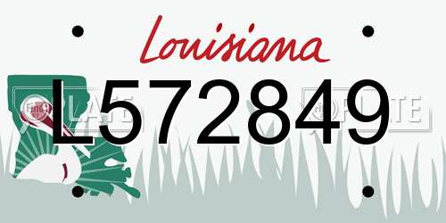L572849 Louisiana License Plate
