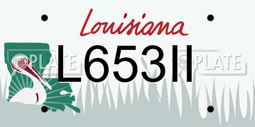 L653II Louisiana License Plate