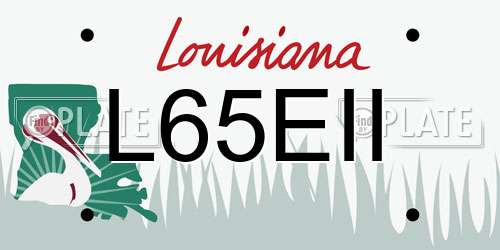L65EII Louisiana License Plate