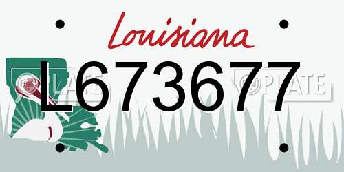 L673677 Louisiana License Plate