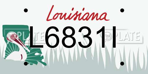 L6831I Louisiana License Plate