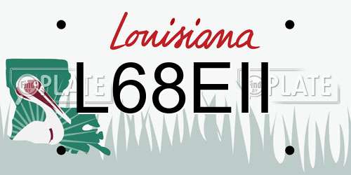 L68EII Louisiana License Plate