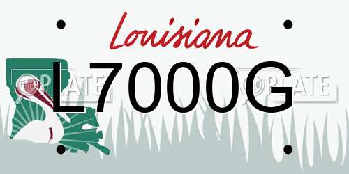 L7000G Louisiana License Plate