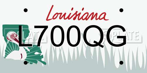L700QG Louisiana License Plate