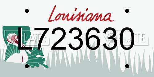 L723630 Louisiana License Plate