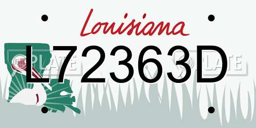 L72363D Louisiana License Plate