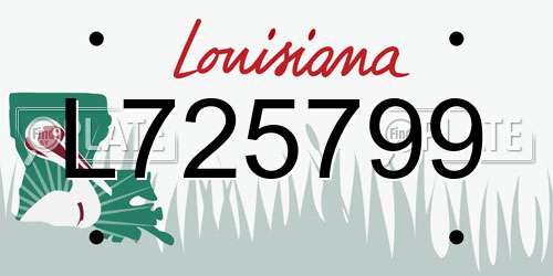 L725799 Louisiana License Plate