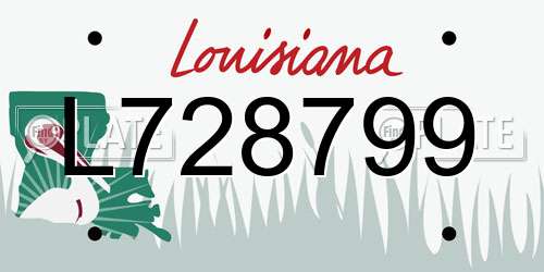 L728799 Louisiana License Plate
