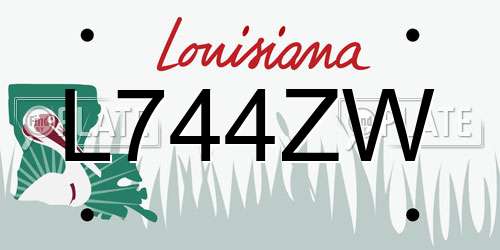 L744ZW Louisiana License Plate