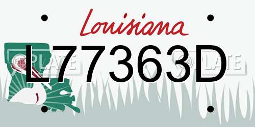 L77363D Louisiana License Plate