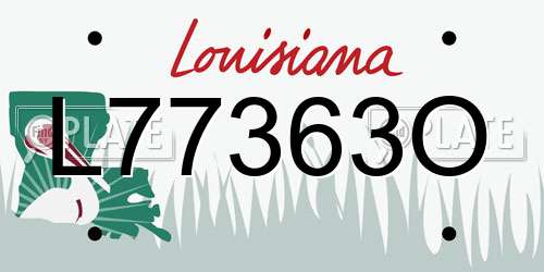 L77363O Louisiana License Plate