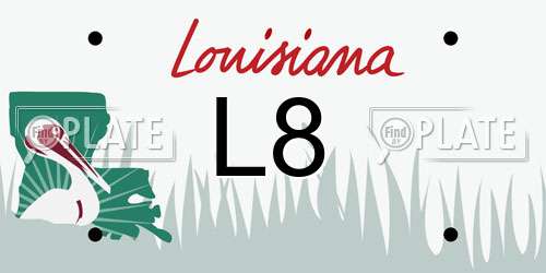 L8 Louisiana License Plate