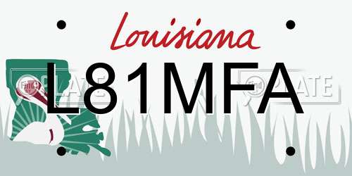 L81MFA Louisiana License Plate