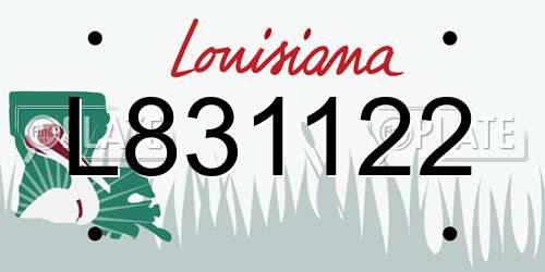 L831122 Louisiana License Plate