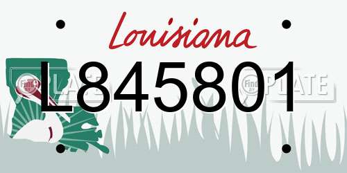 L845801 Louisiana License Plate