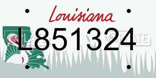 L851324 Louisiana License Plate