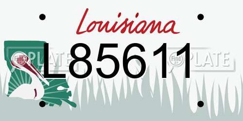 L85611 Louisiana License Plate