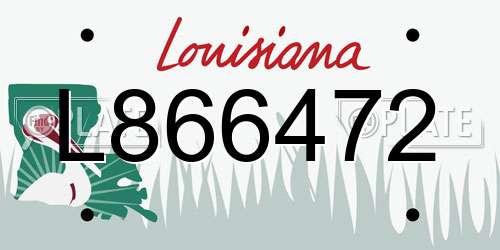 L866472 Louisiana License Plate
