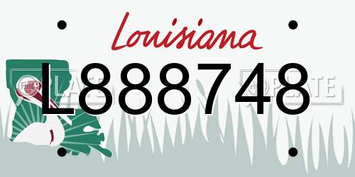 L888748 Louisiana License Plate