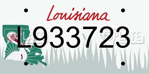 L933723 Louisiana License Plate